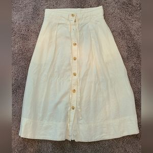 Cream colored tea length skirt